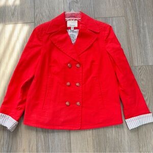 FACONNABLE Women's Sz Med Nautical Red Double-Breasted Lined Jacket France